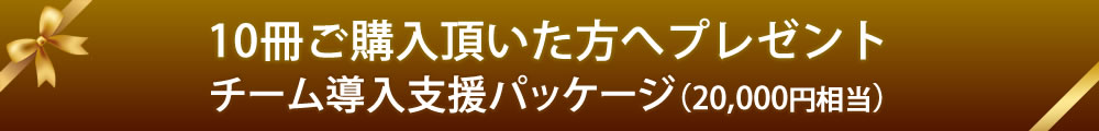 10冊ご購入頂いた方へプレゼントチーム導入支援パッケージ(20,000円相当)